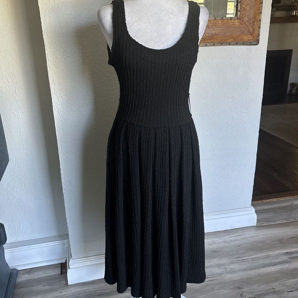 Vtg 80s Betsey Johnson Punk Label Black Witchy Vamp Goth Dress Archival S